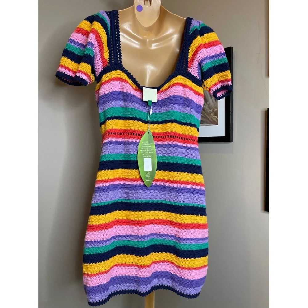 Anthropologie Farm Rio Renata Crochet Mini Dress - Picture 6 of 7